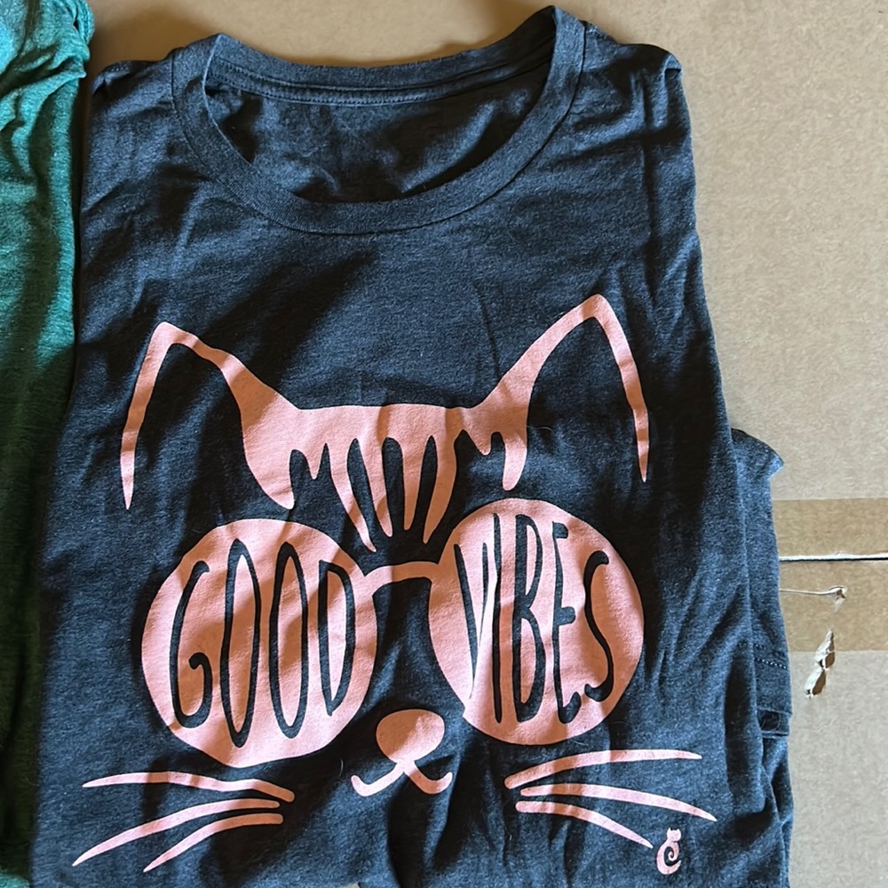 Pair of Cat lady 2xl tshirts